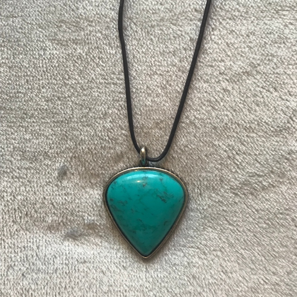 Turquoise colored stone necklace
